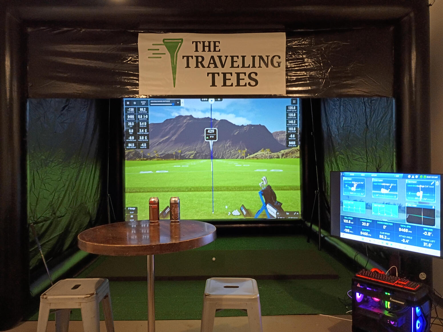 Portable golf simulator set up portable golf simulator set up at venue in Central New York